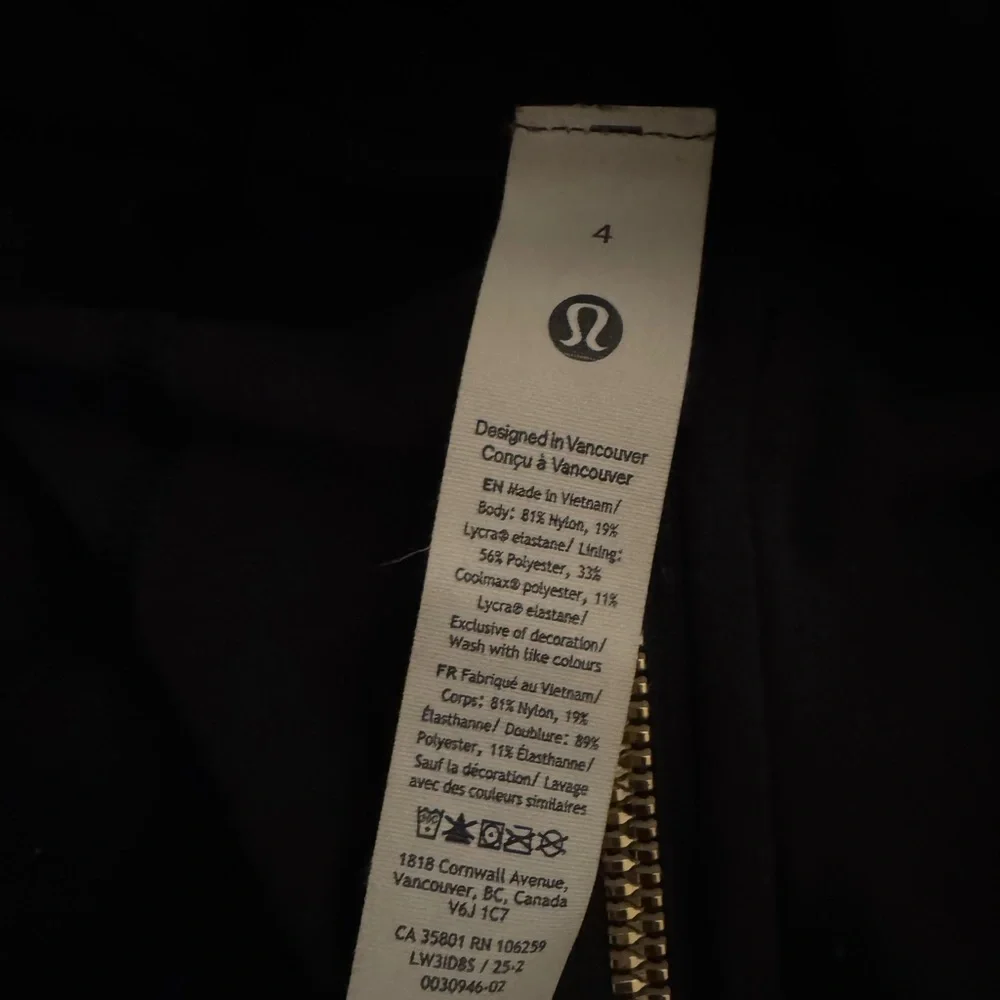 Lululemon Black Jacket with Gold Zipper - Picture 2 of 2